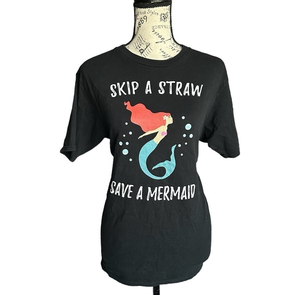 Skip a straw, save a mermaid t-shirt